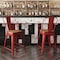 Flash Furniture 24" Red Metal Counter Stool-Teak Poly Seat CH-31320-24GB-RED-PL2T-GG - alternate 2